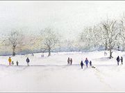S11FRED TAYLOR (R.U.) - Sledging in the park, Sue Brereton