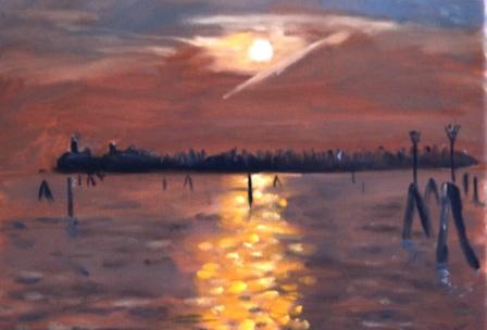 Venice, towards San Michele, early morning